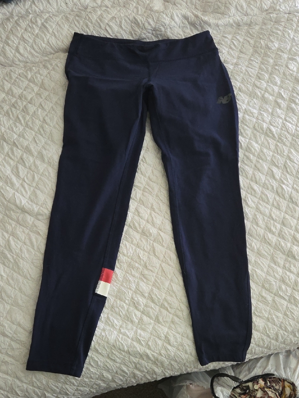 New Balance Navy Leggings with Red and White Accent